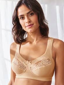 Baumwoll-BH Komfort Plus Puder geblümt