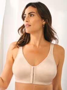 Vorderverschluss-BH Seidenglanz Puder