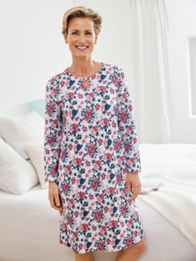 Bio-Baumwoll-Nachtkleid Rose geblümt