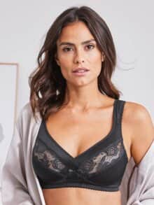 Softpolster-BH Stütz-Kreuz Schwarz