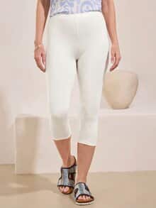 3/4 Stretch-Leggings Weiß