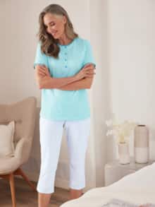 Baumwoll-Schlafanzug 2er-Pack Aqua