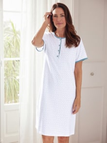 Baumwoll-Nachthemd 2er Pack Aqua