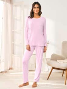 Viskose-Schlafanzug Extrafrisch Rosè