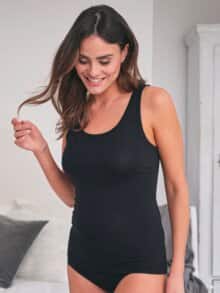 Bio-Baumwoll-Unterhemd Schwarz