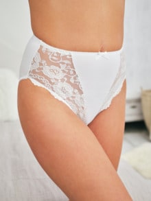 Taillenslip mit Spitze Weiß