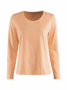 Langarm-Shirt Baumwolle Pfirsich