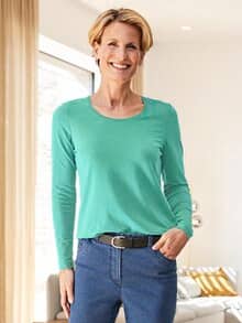 Langarm-Shirt Baumwolle Mint