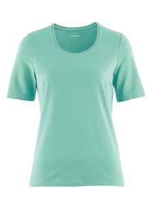Halbarm-Shirt Baumwolle Mint