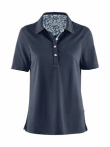 Baumwoll-Poloshirt Liberty Kragen Marine