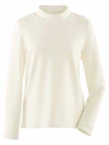 Stehkragen-Shirt Pfirsichweich Offwhite