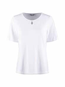 Sommershirt Tropfenausschnitt Weiß