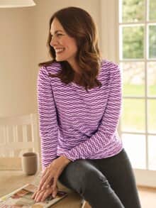 Shirt Wabenstruktur Viskosemix Violett