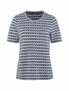 Struktur-Shirt Streifen Marine