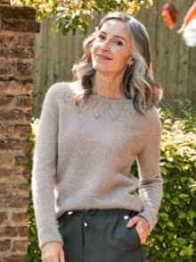 Mohair-Pullover Extraleicht Taupe