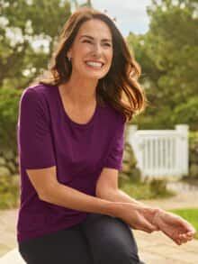 Viskose-Shirt 1/2-Arm Violett