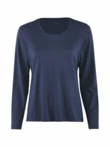 Viskose-Shirt Langarm Navy