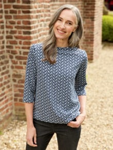 Rabe-Shirt minimal Muster Blau