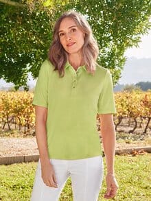 Extrafrisch-Polo Melange Limette meliert