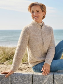 Alpaka-Strickjacke Cusco Creme