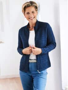 Strickjacke Strukturstrick Marine