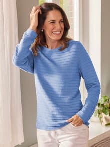 Pullover Struktur-Ringel Indigo