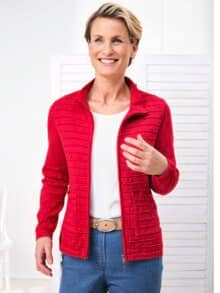 Strickjacke Strukturstrick Rot