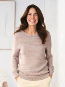 Mouline-Pullover Farbeffekt Multicolor