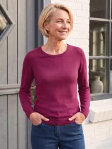 Rundhals-Pullover Supersoft Magenta