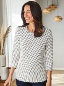 Maritim Shirt Weiß-Schwarz