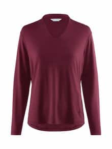 Jersey-Shirt Kelchkragen Bordeaux