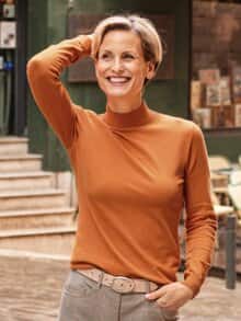 Stehkragen-Pullover Supersoft Orange