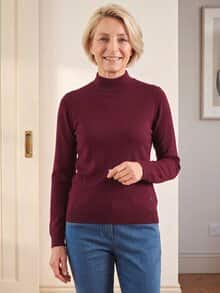 Stehkragen-Pullover Supersoft Bordeaux