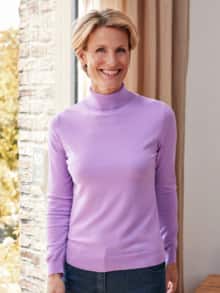 Rollkragen-Pullover Supersoft Flieder