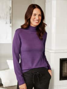Rollkragen-Pullover Supersoft Violett