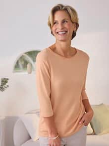 Viskose Pullover kühlend Pfirsich