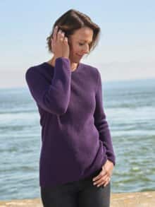 Baumwoll-Zauberpullover Apart Dunkellila