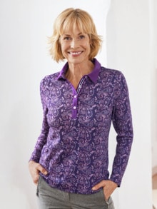 Baumwoll-Poloshirt Everyday Violett gem.