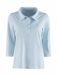 Jersey Polo mit Strassbesatz Hellblau