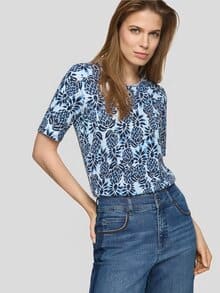 Rabe-Shirt Ananas Hellblau gemustert