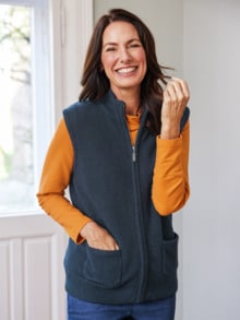Strick-Weste Soft-Wärme Marine