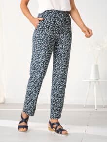 Jersey Schlupfhose Marine gemustert
