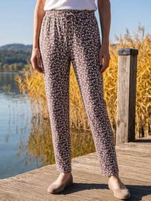 Jersey Schlupfhose Braun/Weiß