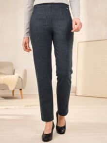 Thermo-Stretch-Hose Kuschelweich Schwarz-Petrol