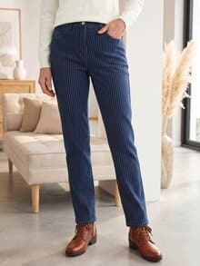 Five Pocket Jeans Nadelstreifen Blue Denim