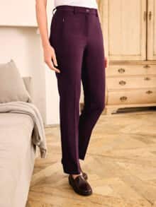 Bügelfrei-Stretch-Hose Bordeaux