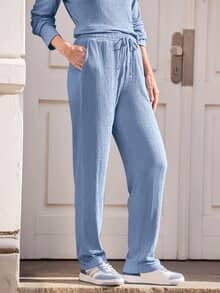 Jersey-Krepp-Hose Elegance Indigo