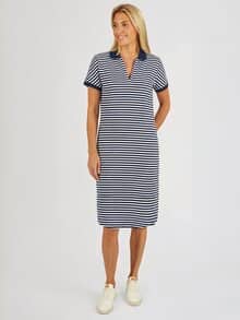Rabe Strick-Polo-Kleid Marine