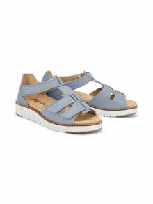 Hirschleder-Klett Sandalenschuh Hellblau