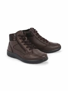 Hirschleder-Stiefelette Bequemweite Braun